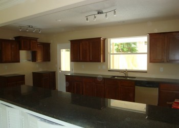 wide angle of a kitchen