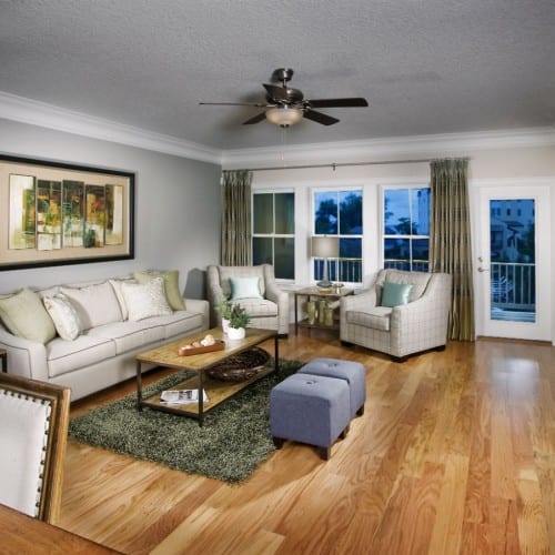 Wide angle of a living room