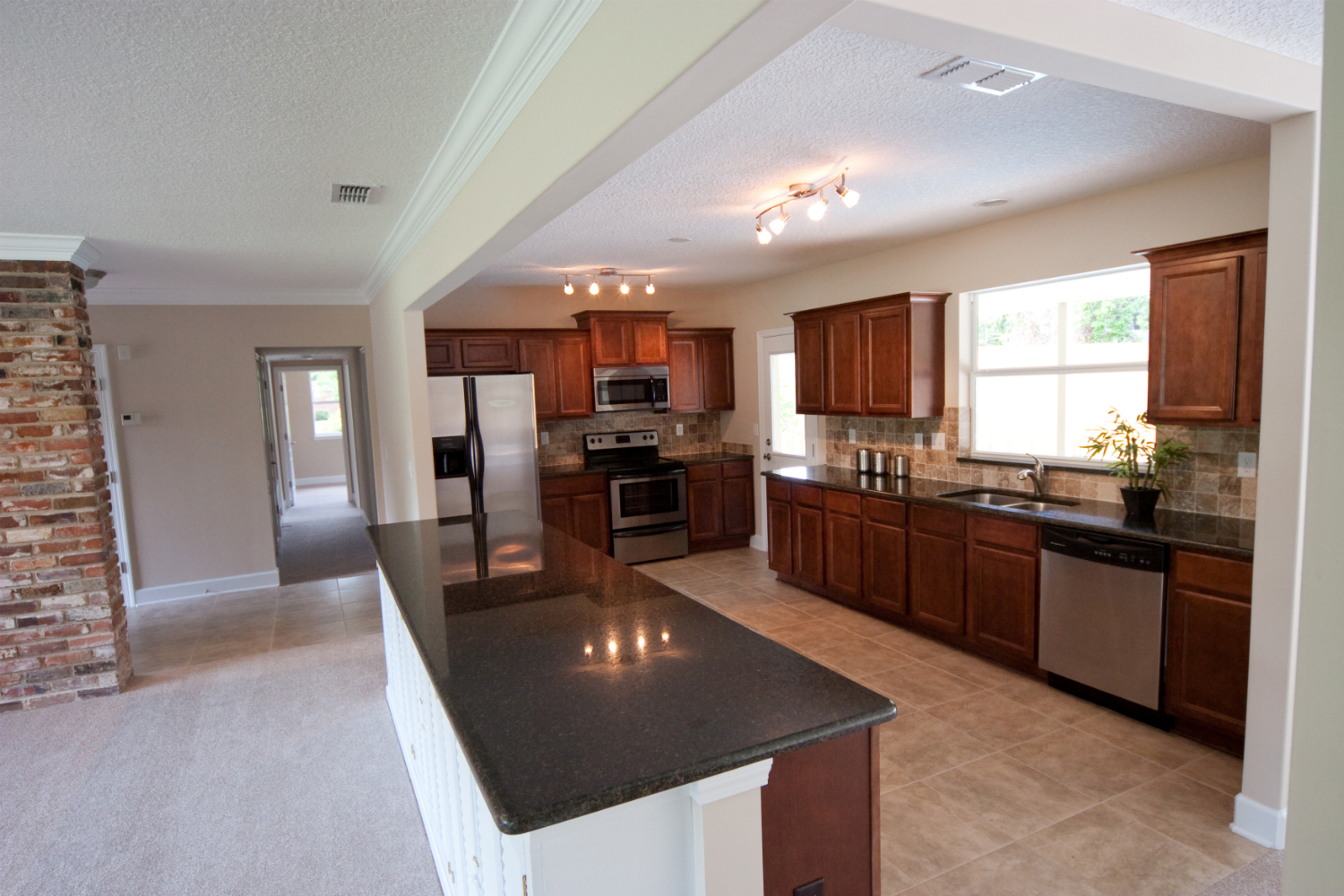 Wide angle of a kitchen