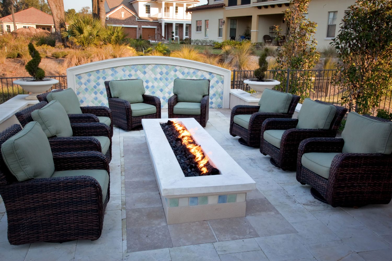 Wide angle of an outdoor seating area