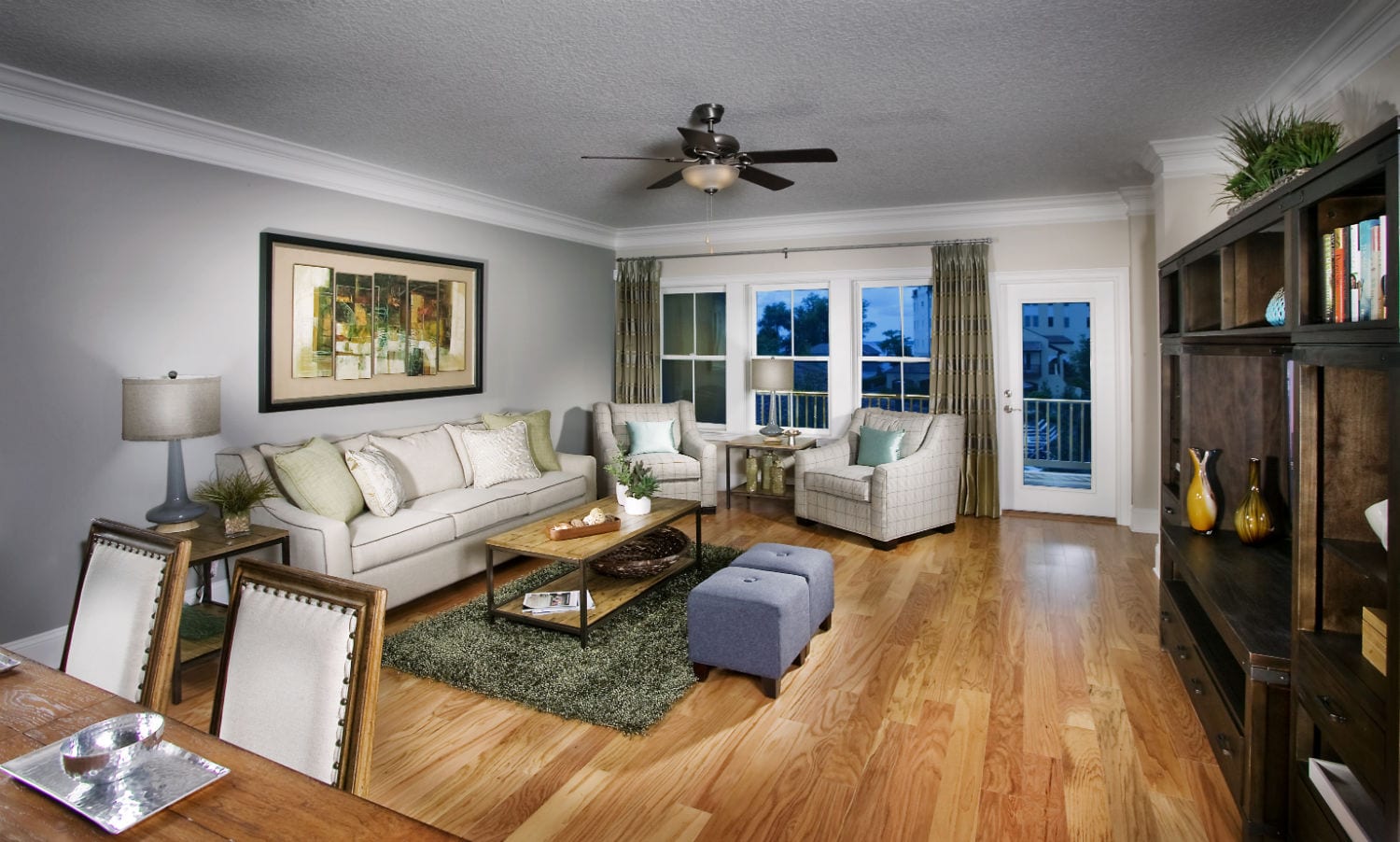 Wide angle of a living room